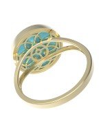 Кольцо из лимонного золота c бриллиантами и бирюзой