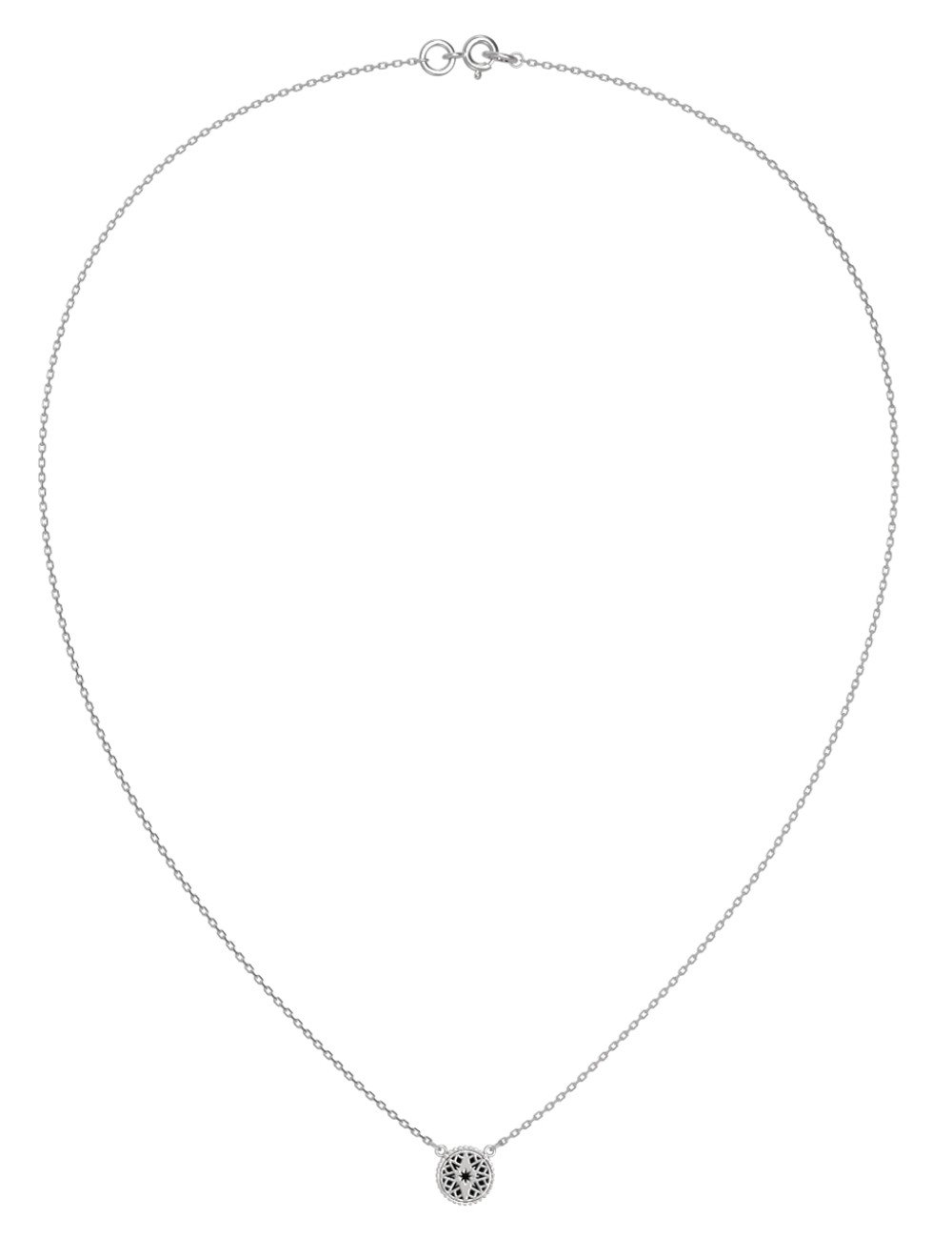 Колье из белого золота c бриллиантами и ониксом