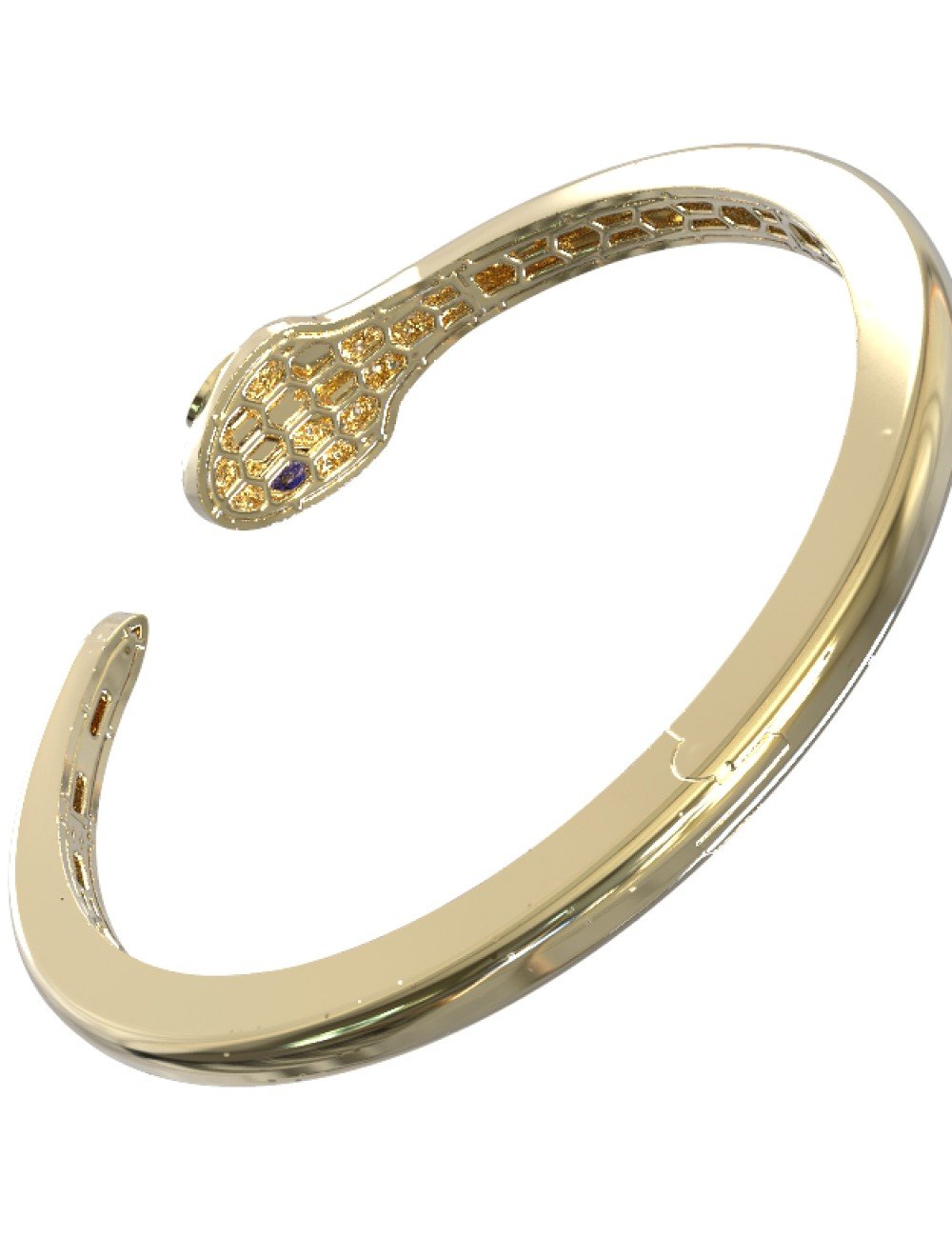 Браслет из лимонного золота c бриллиантами, сапфиром и малахитом