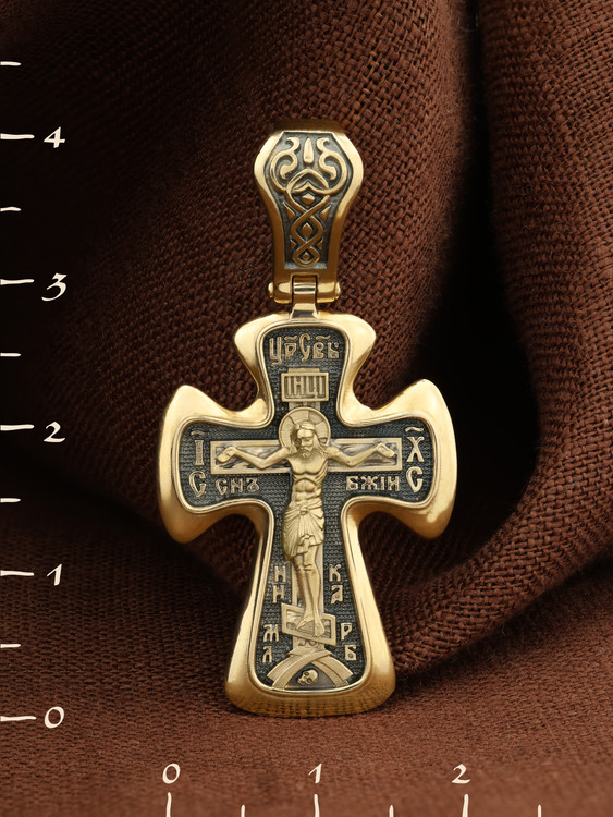 Крест из лимонного золота 585 пробы