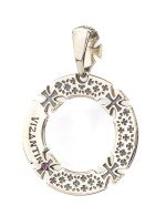 Подвеска из серебра и золота c бриллиантами и рубином