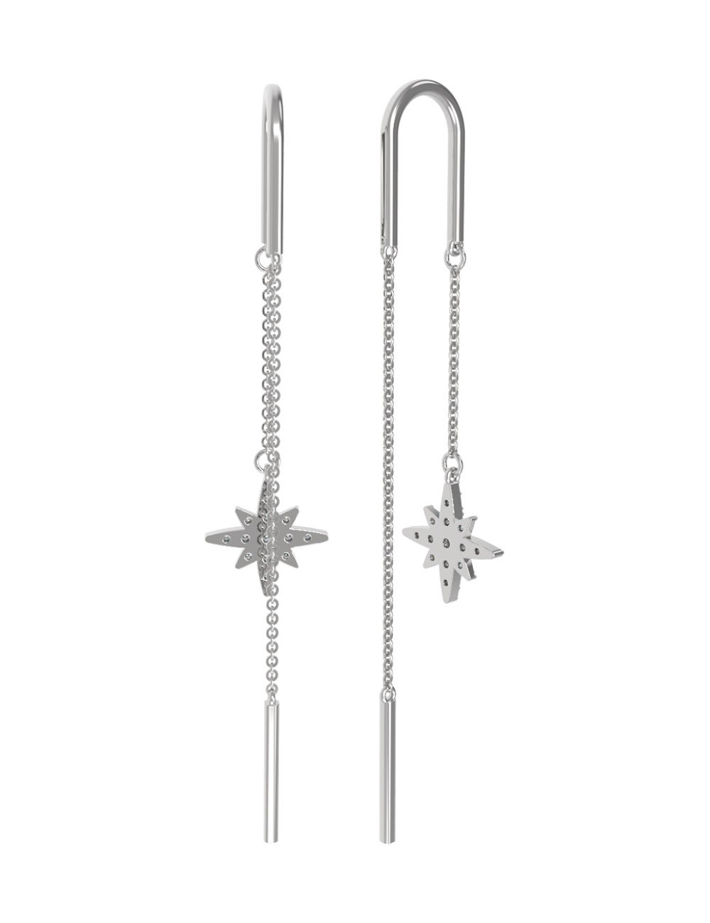 Серьги из белого золота c бриллиантами