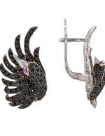 Серьги из белого золота c фианитом