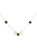 Колье из лимонного золота c ониксом и перламутром