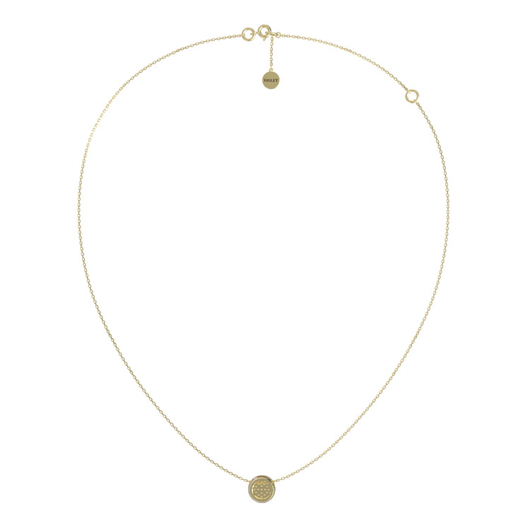 Колье из лимонного золота 585 пробы c бриллиантами