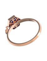 Кольцо из золота c бриллиантами и лазуритом