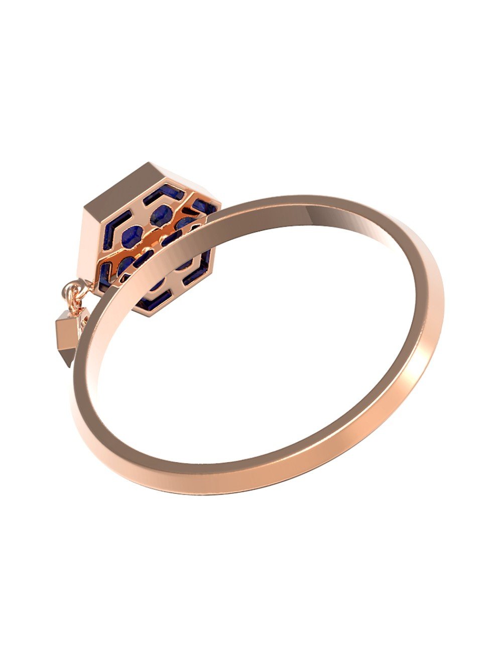 Кольцо из золота c бриллиантами и лазуритом