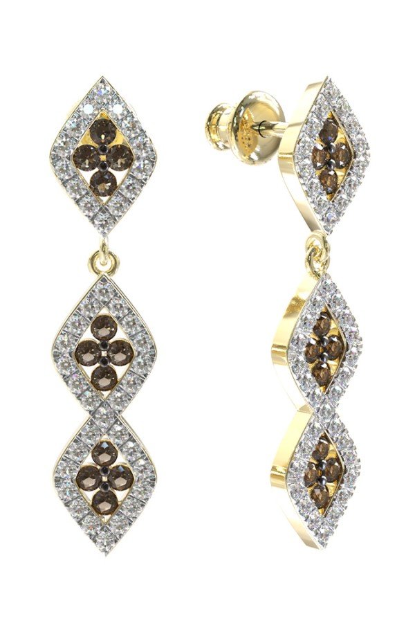 Серьги из лимонного золота c бриллиантами