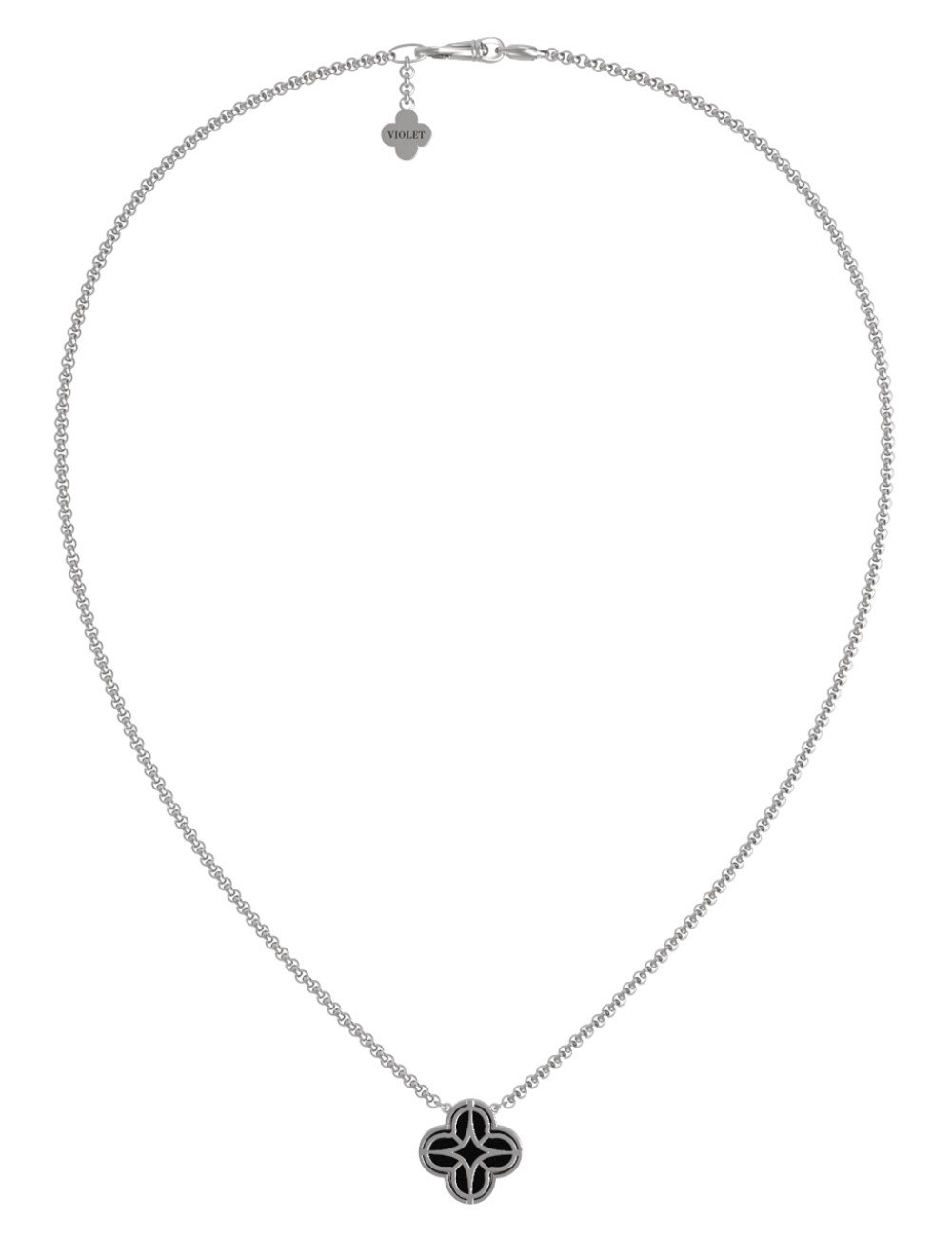 Колье из белого золота c бриллиантами и ониксом