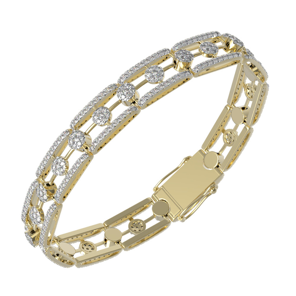 Браслет из лимонного золота 585 пробы c бриллиантами