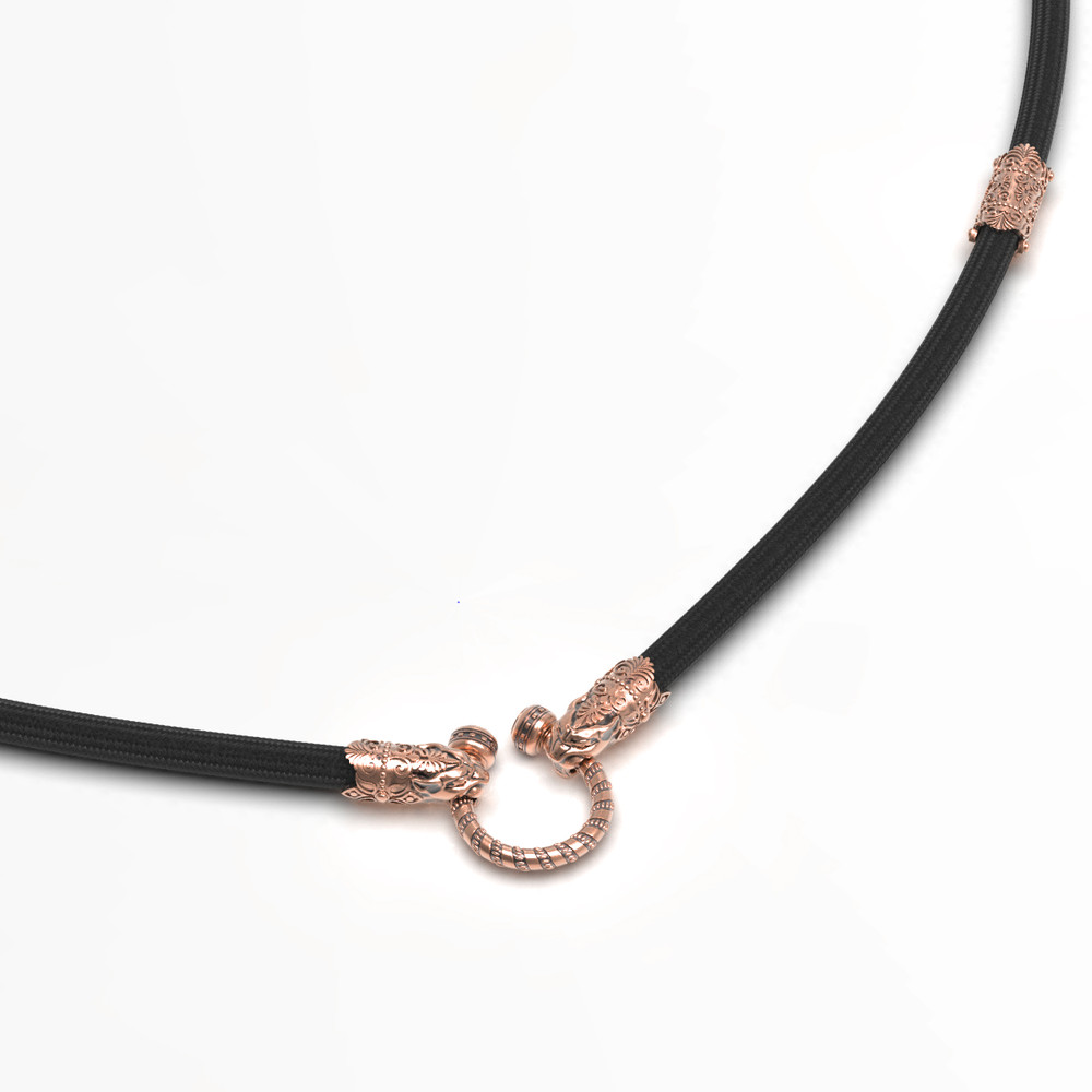 Цепь-шнурок шелк из красного золота 585 пробы c шёлковым шнурком