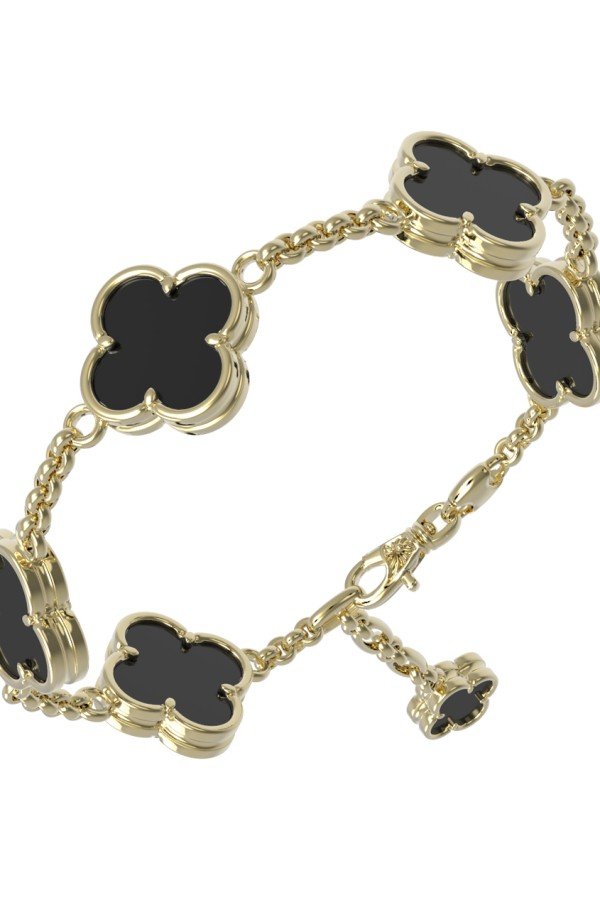 Браслет из лимонного золота c ониксом