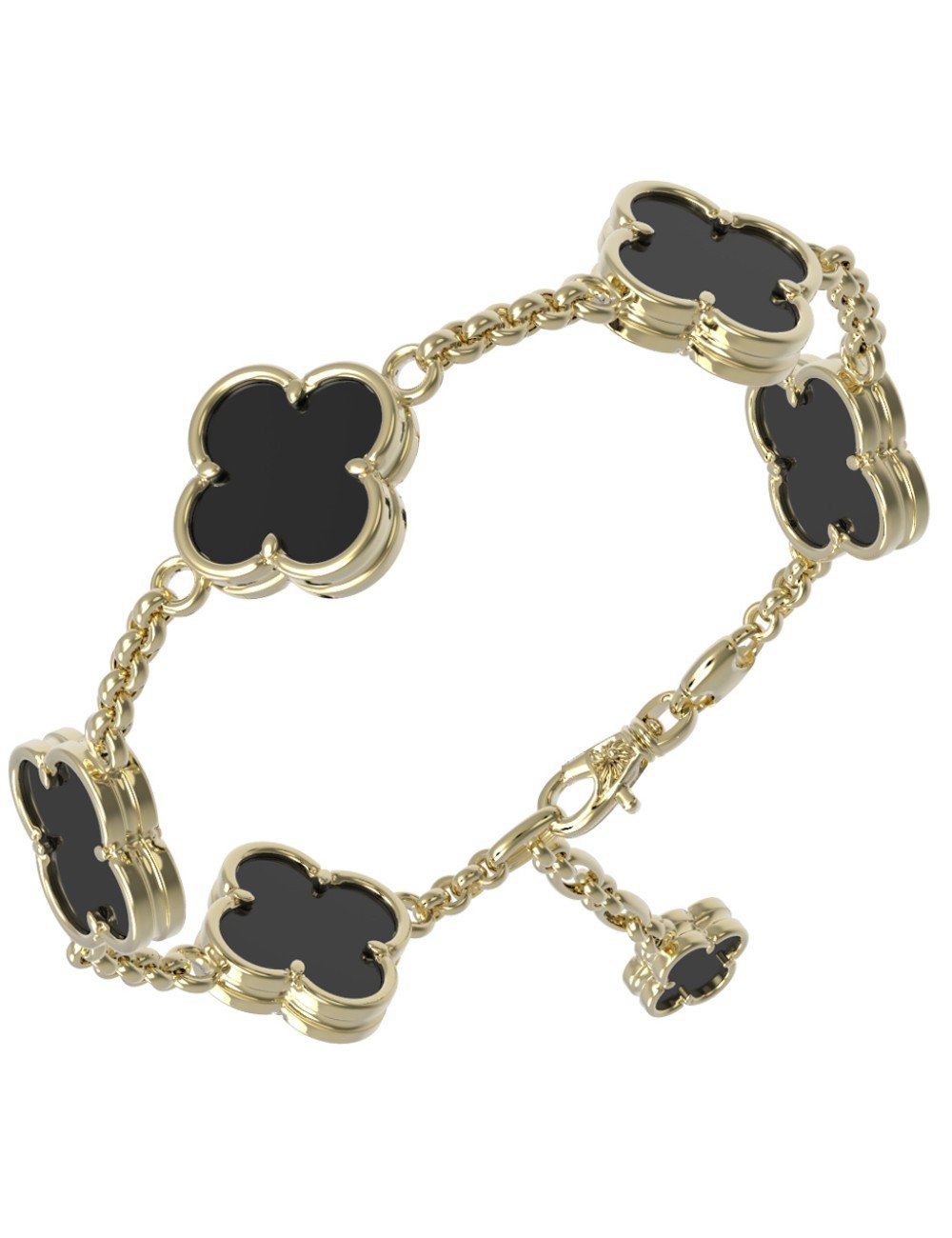 Браслет из лимонного золота c ониксом