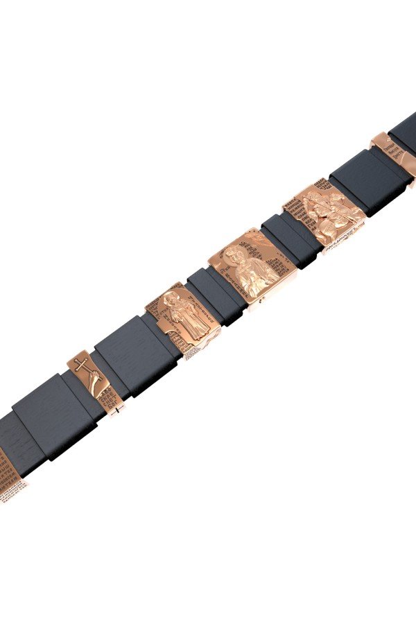 Браслет из золота c кожаным шнурком