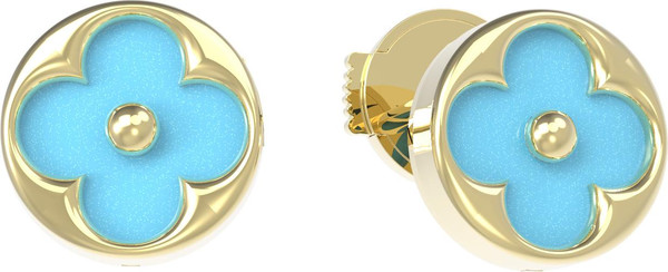 Серьги из лимонного золота 585 пробы c бирюзой