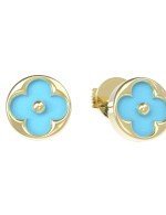 Серьги из лимонного золота c бирюзой