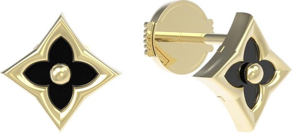 Серьги из лимонного золота 585 пробы c ониксом