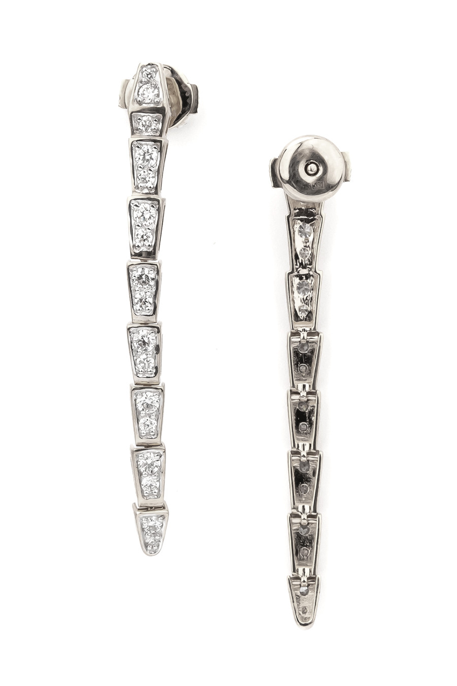 Серьги из белого золота 585 пробы c бриллиантами