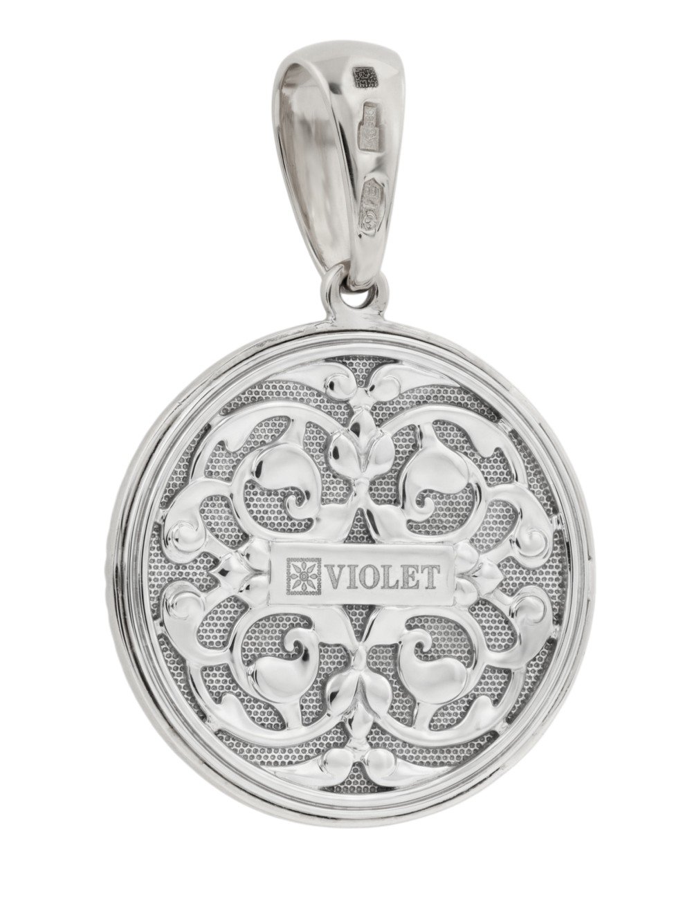 Подвеска из белого золота c эмалью