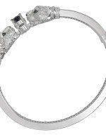 Браслет из белого золота c бриллиантами, сапфиром и изумрудом