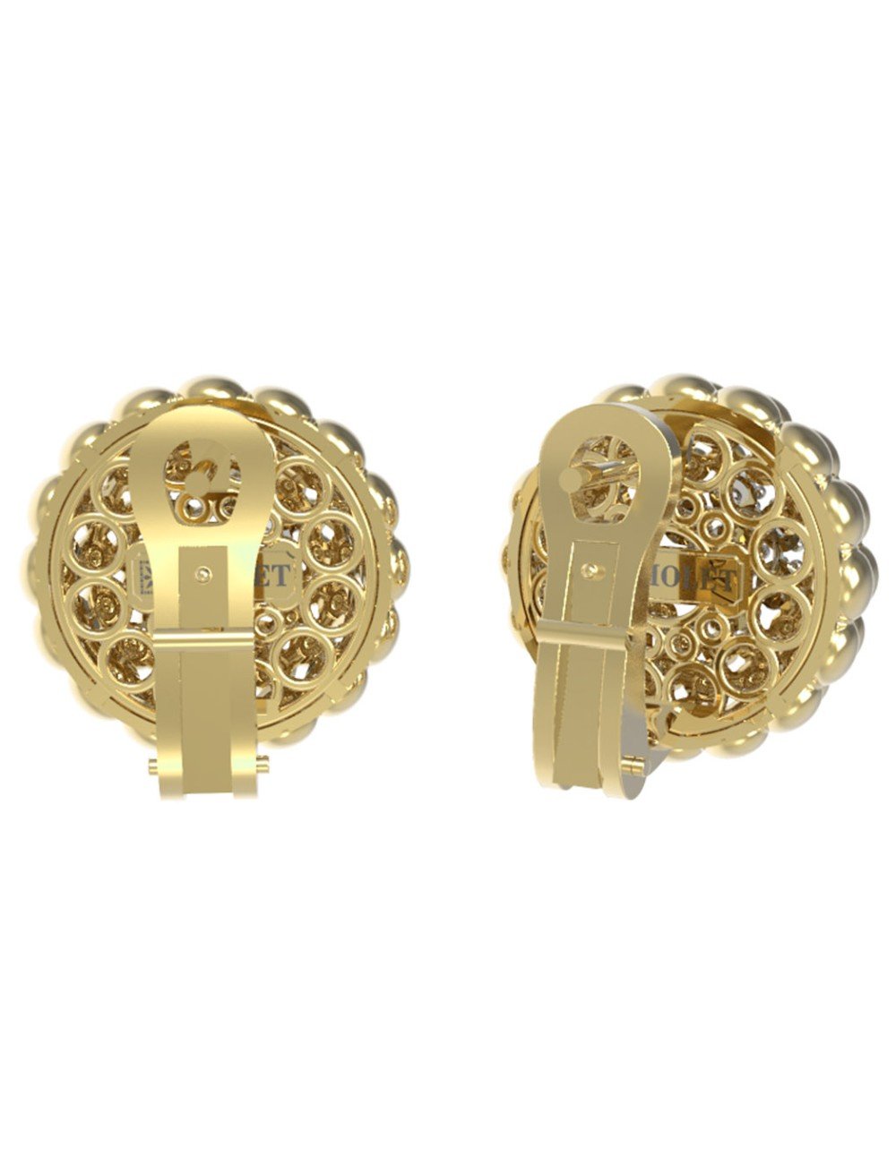 Серьги из лимонного золота c бриллиантами