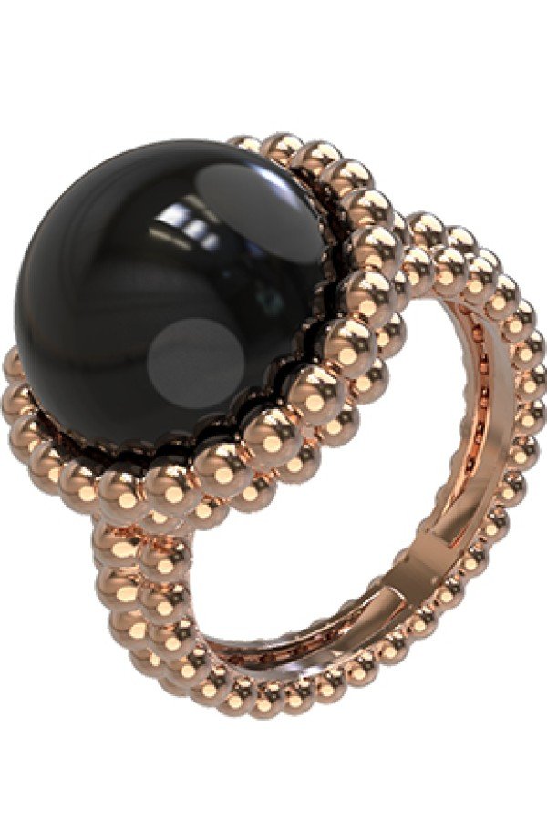 Кольцо из золота c ониксом