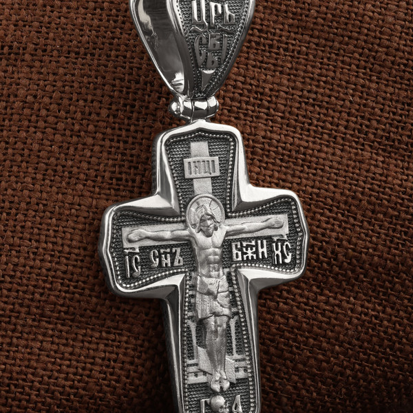 Крест из белого золота 585 пробы