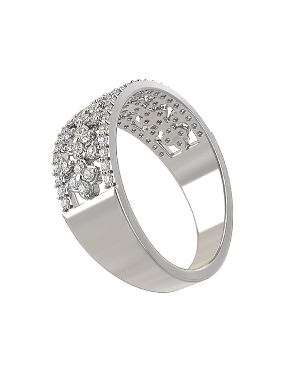 Кольцо из белого золота c бриллиантами