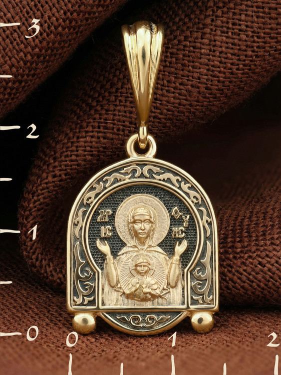 Образок из лимонного золота 585 пробы