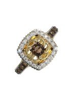 Кольцо из лимонного золота c бриллиантами