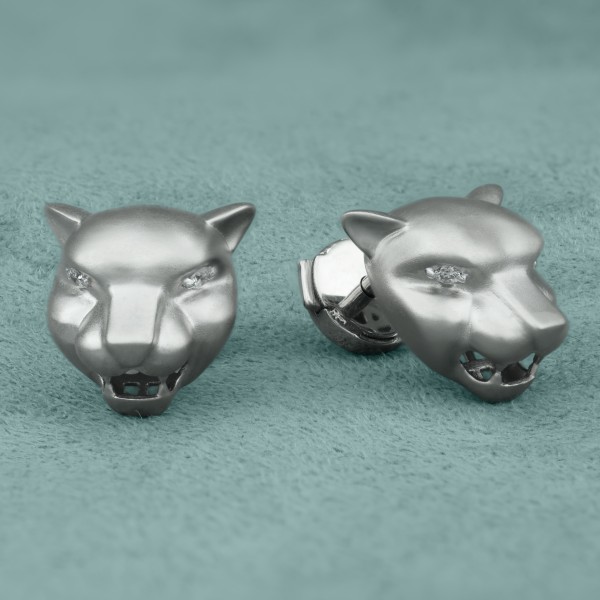 Серьги из белого золота 585 пробы c бриллиантами