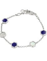 Браслет из белого золота c лазуритом и перламутром