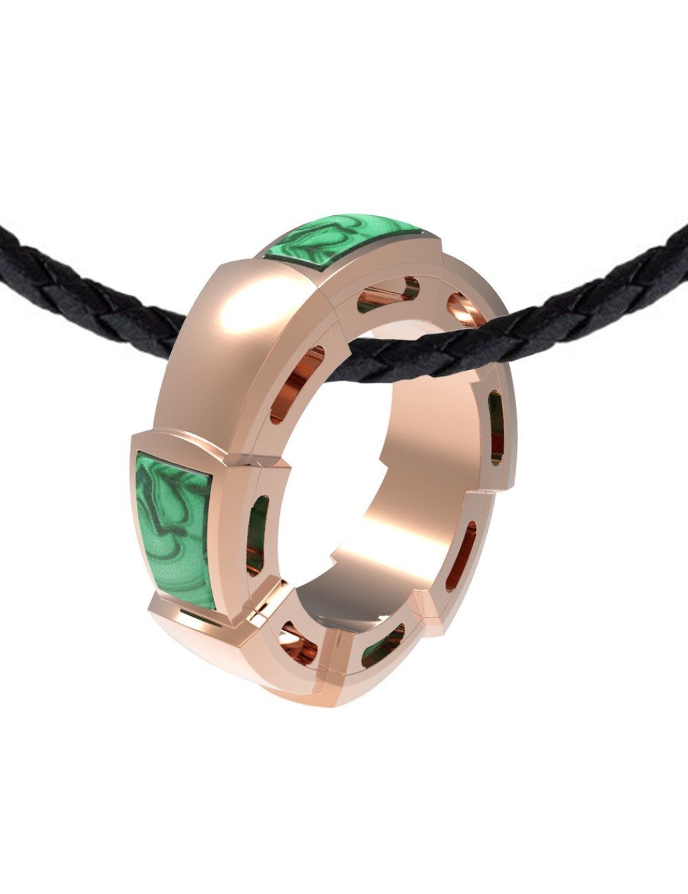 Подвеска из золота c малахитом