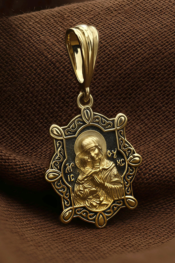 Образок из лимонного золота 585 пробы