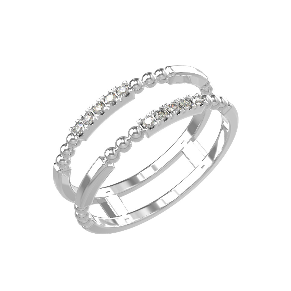 Кольцо из белого золота 585 пробы c бриллиантами