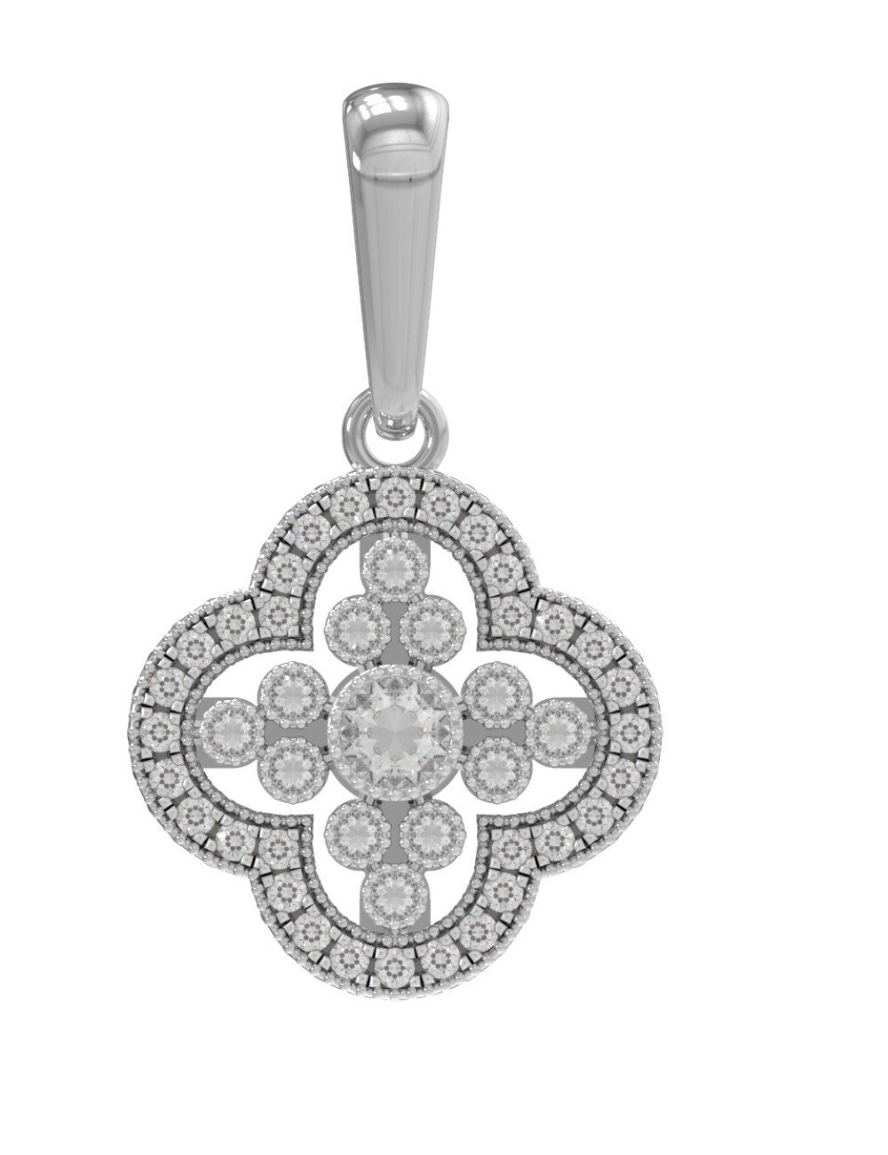 Подвеска из белого золота c бриллиантами