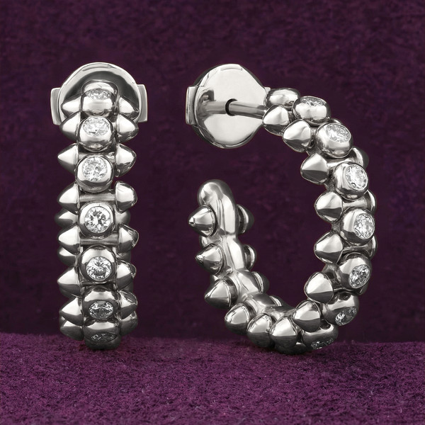 Серьги из белого золота 585 пробы c бриллиантами