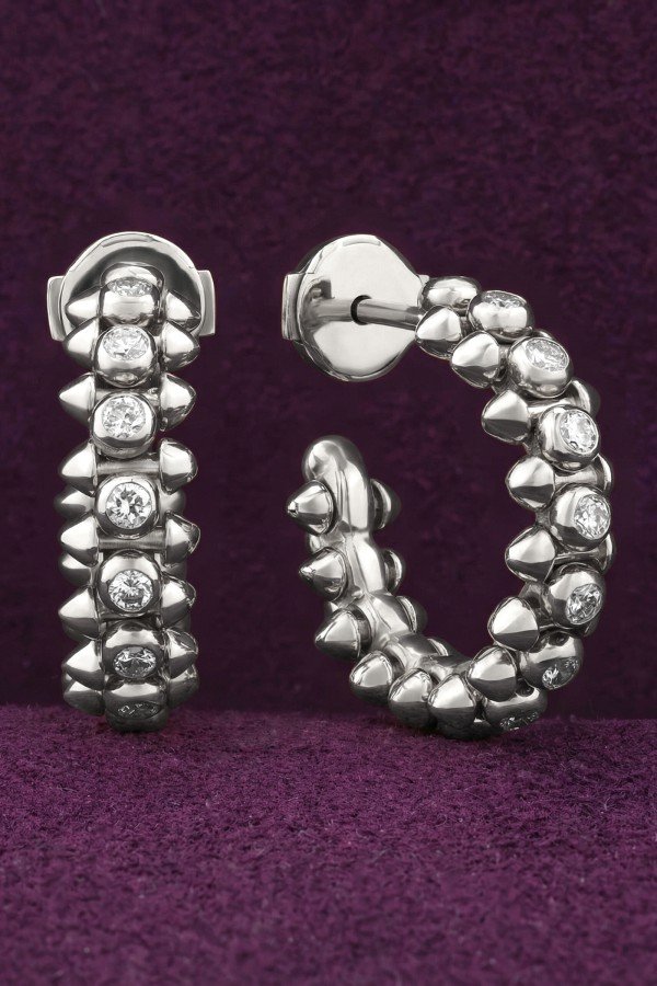 Серьги из белого золота c бриллиантами