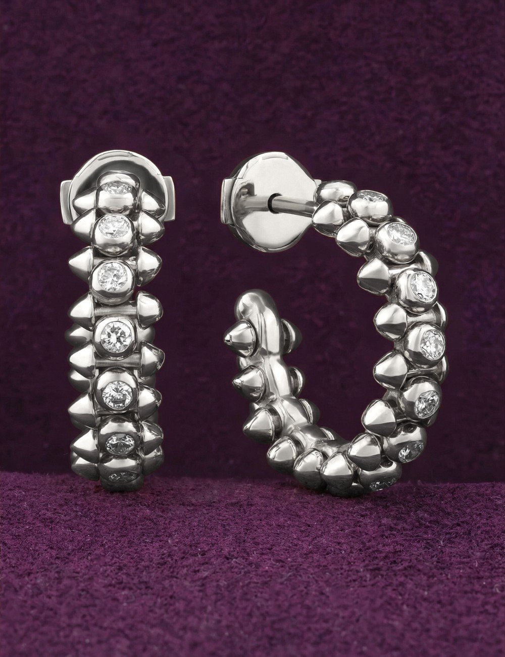 Серьги из белого золота c бриллиантами