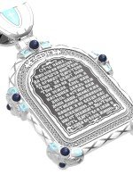 Образок из белого золота c эмалью, иконописью и темперой