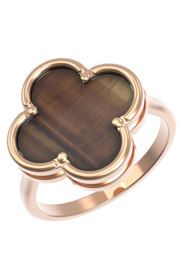 Кольцо из золота c тигровым глазом