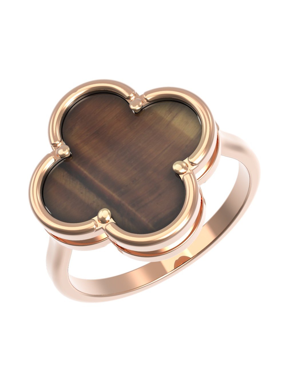 Кольцо из золота c тигровым глазом