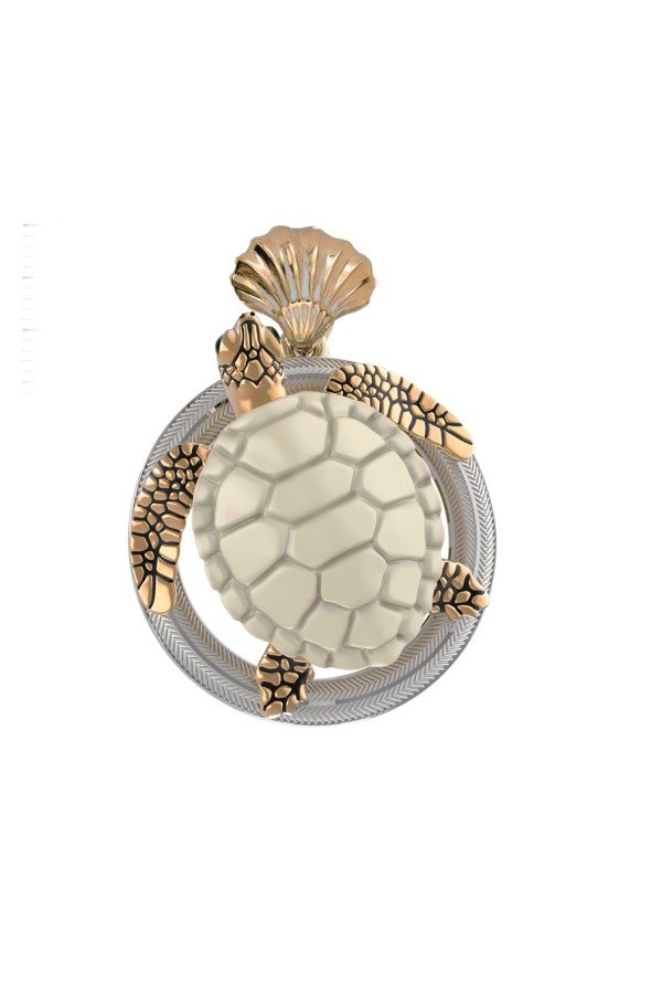 Подвеска из золота c эмалью и бивнем мамонта