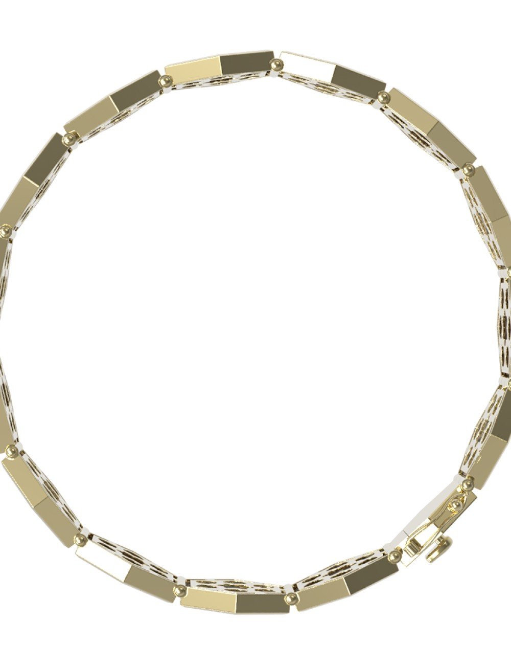 Браслет из лимонного золота c ониксом и перламутром