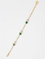 Браслет из лимонного золота c бриллиантами и малахитом