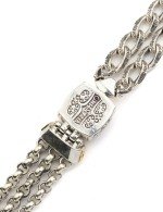 Браслет из серебра и золота c ониксом и рубином