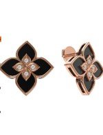 Серьги из золота c бриллиантами и ониксом