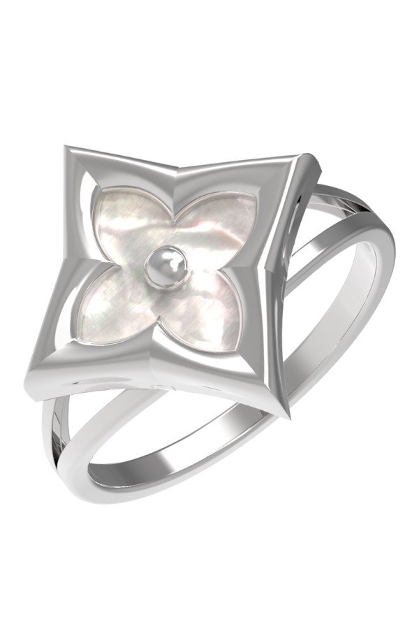 Кольцо из белого золота c перламутром