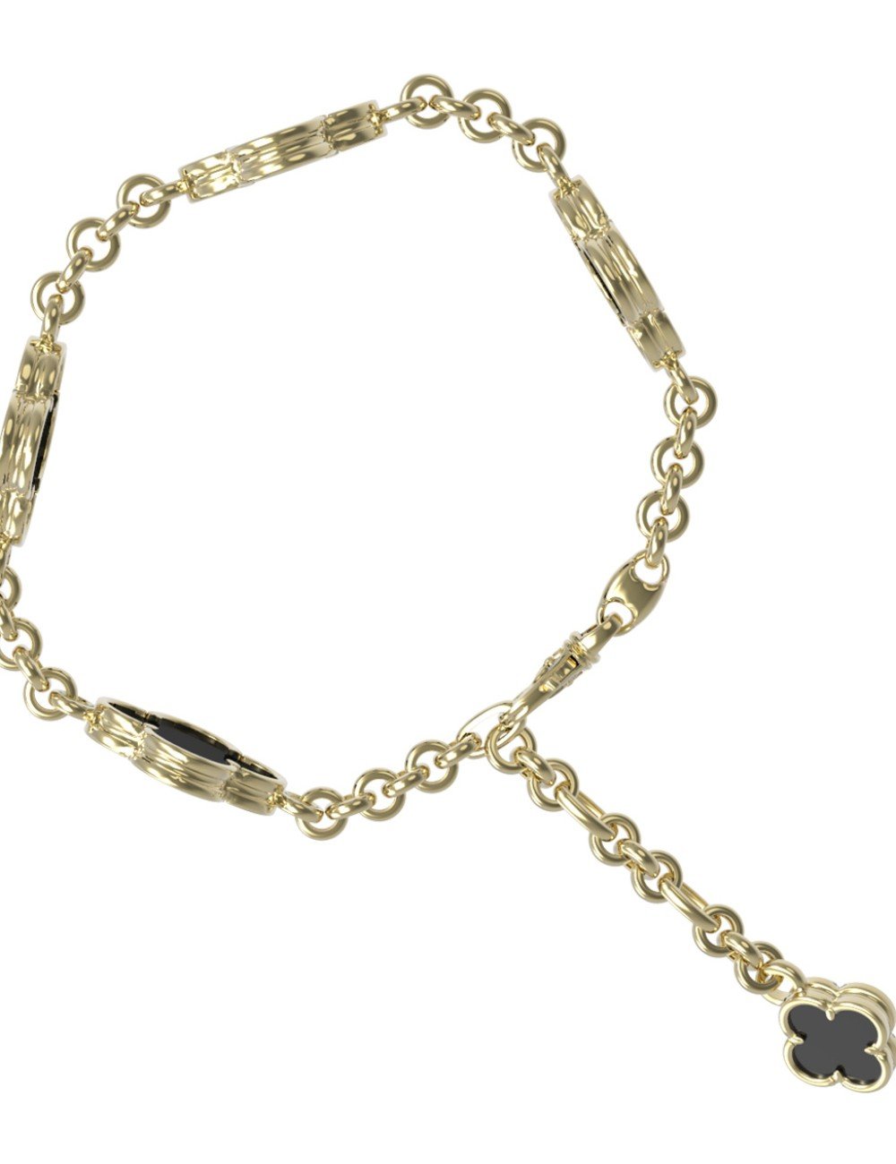 Браслет из лимонного золота c ониксом