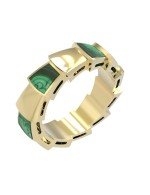 Кольцо из лимонного золота c малахитом